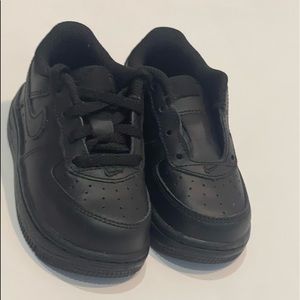 NIKE Air Force 1 Kids Black Sneakers Size 6C